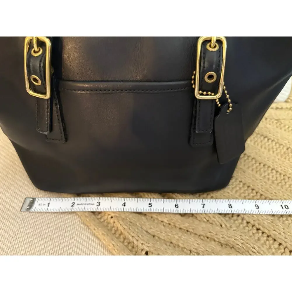 Vintage Coach Legacy Mini Market Tote 9846 Black Leather - Picture 10 of 12